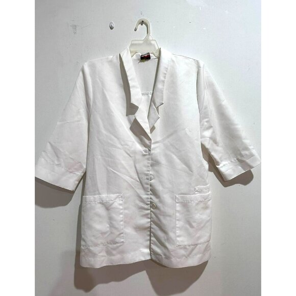 Medical Science Uniform Two Front Pockets Adult Women White Blouse Tops - Picture 2 of 4